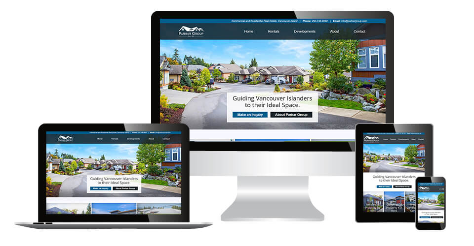 Parhar Group website displaying on multiple devices